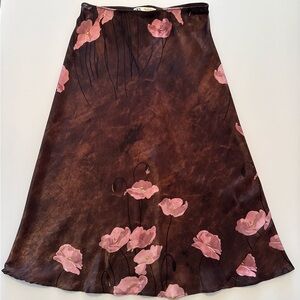 Zara Floral Satin Midi Skirt - Size Medium - Worn Once